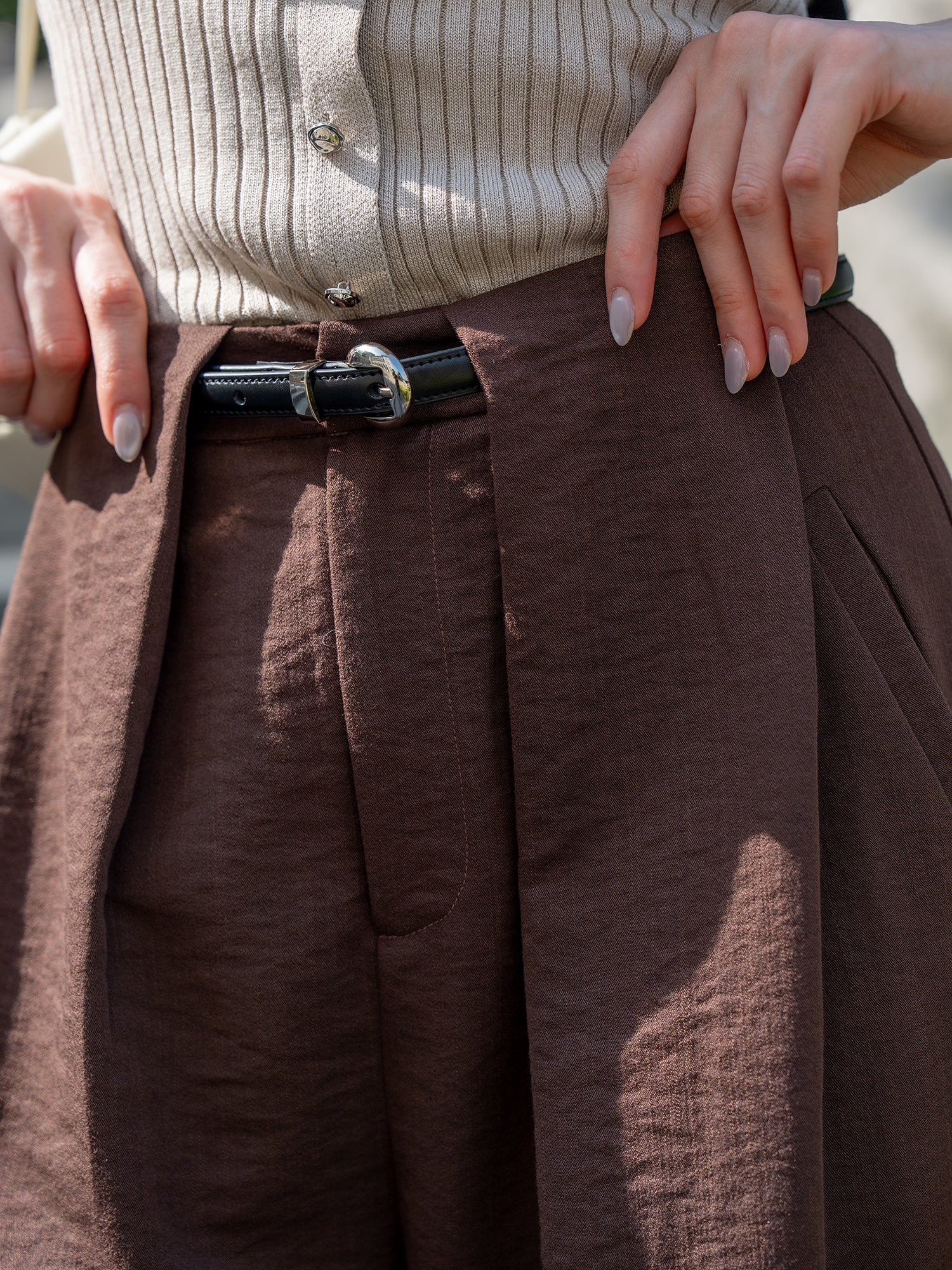 Pleated Wide-Leg Pants