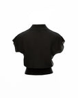 Mock Neck Cap Sleeve Knit Top