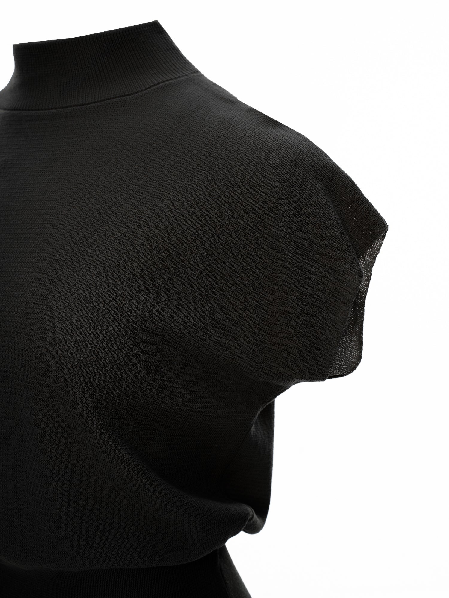 Mock Neck Cap Sleeve Knit Top