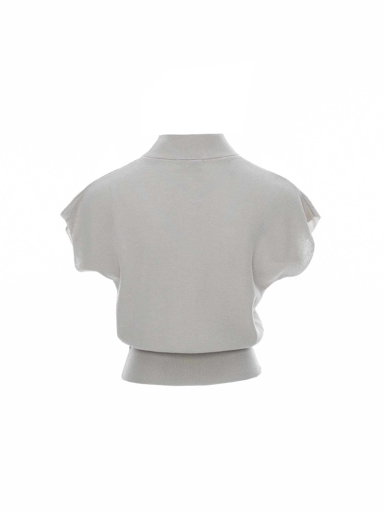 Mock Neck Cap Sleeve Knit Top