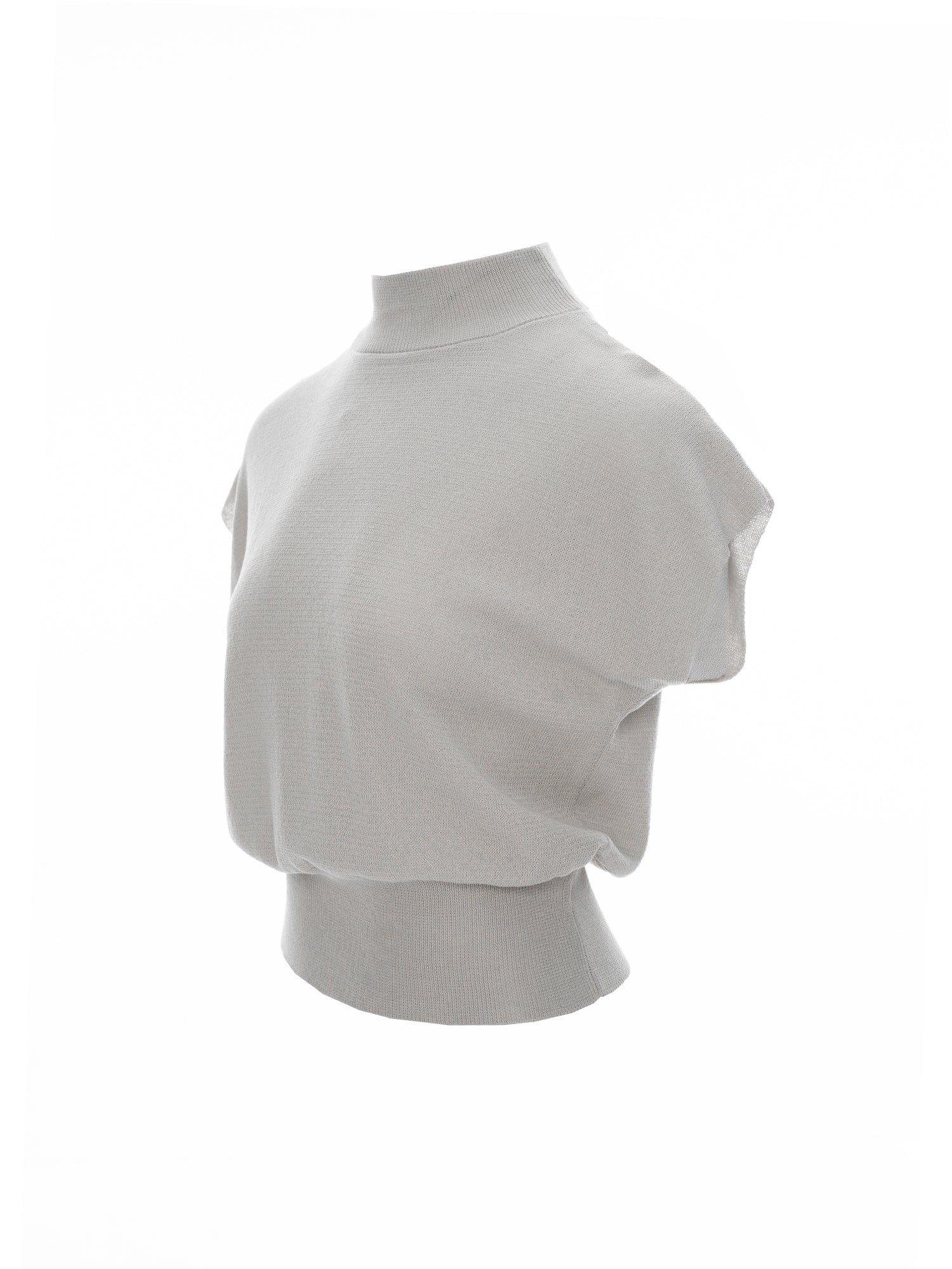 Mock Neck Cap Sleeve Knit Top