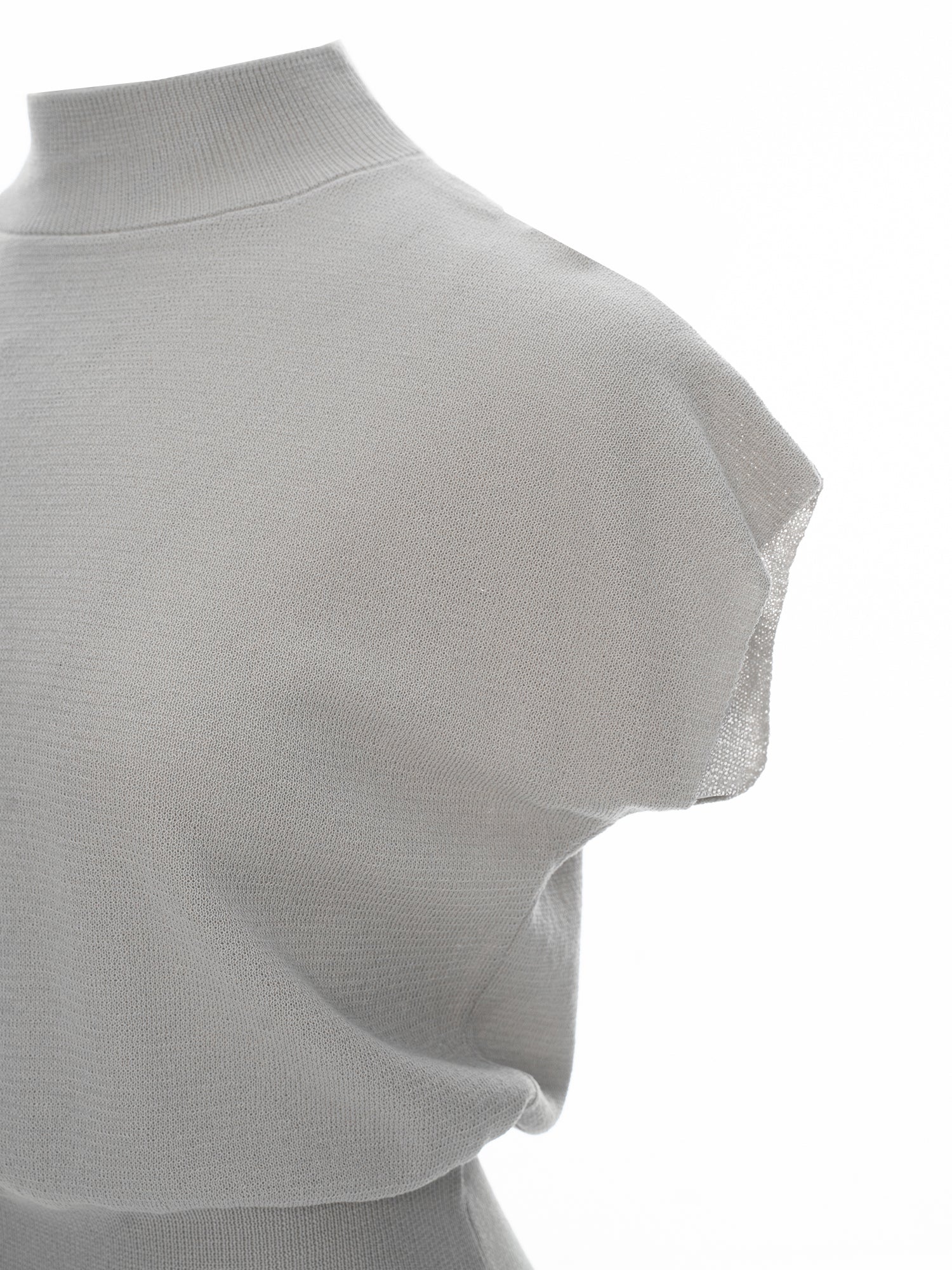 Mock Neck Cap Sleeve Knit Top