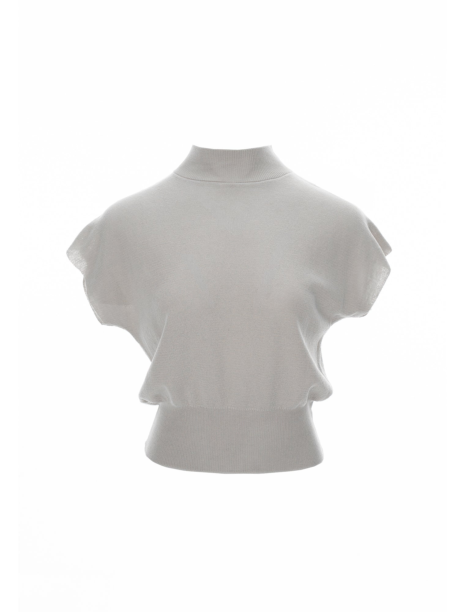Mock Neck Cap Sleeve Knit Top