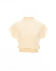 Mock Neck Cap Sleeve Knit Top