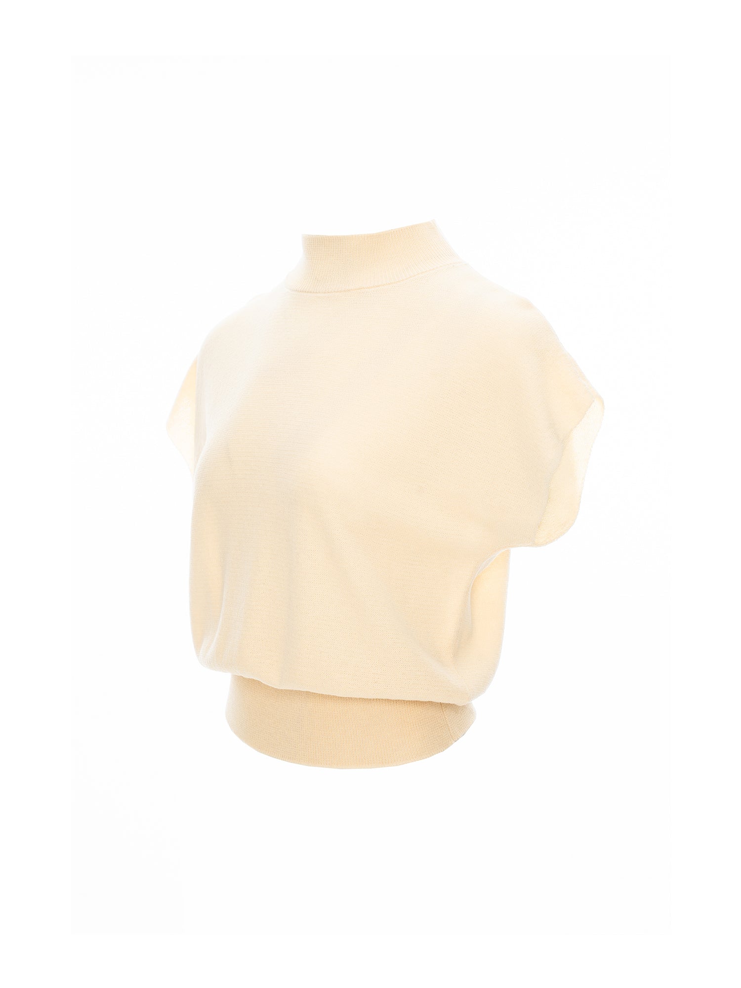 Mock Neck Cap Sleeve Knit Top