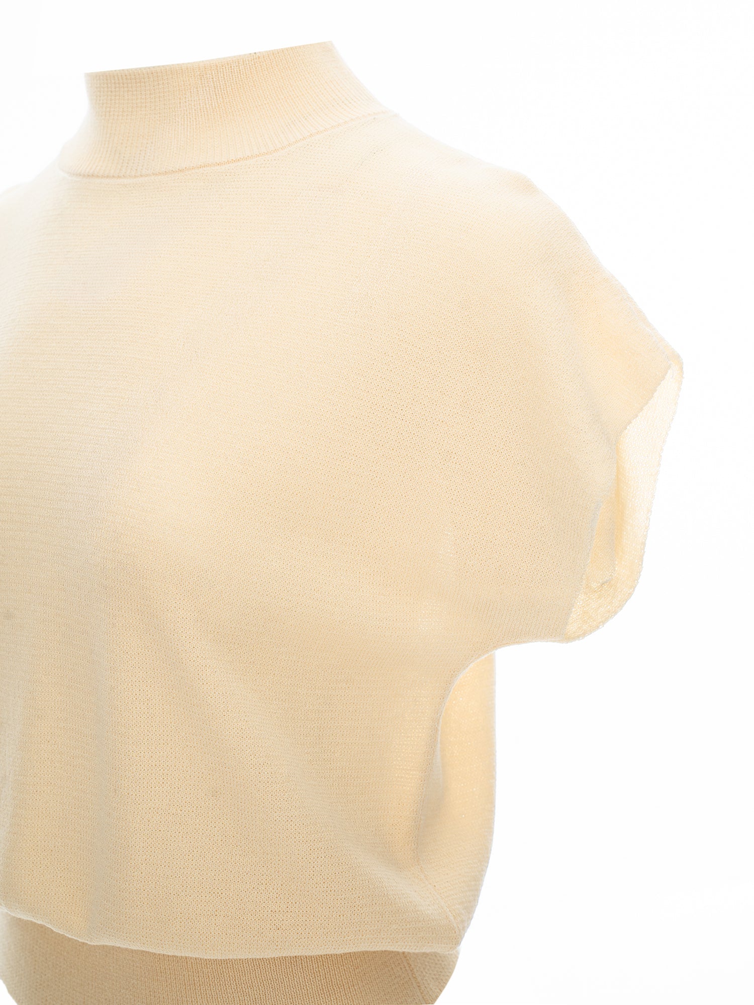 Mock Neck Cap Sleeve Knit Top