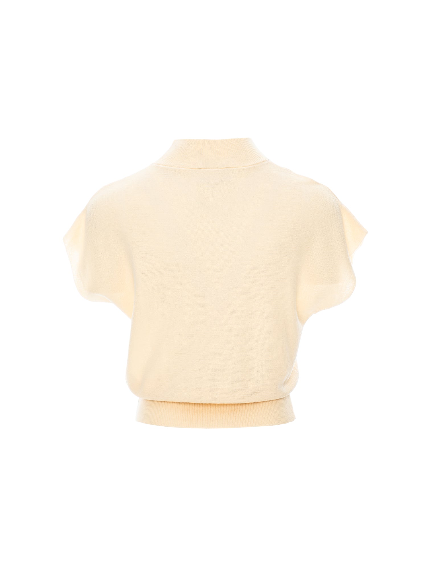 Mock Neck Cap Sleeve Knit Top