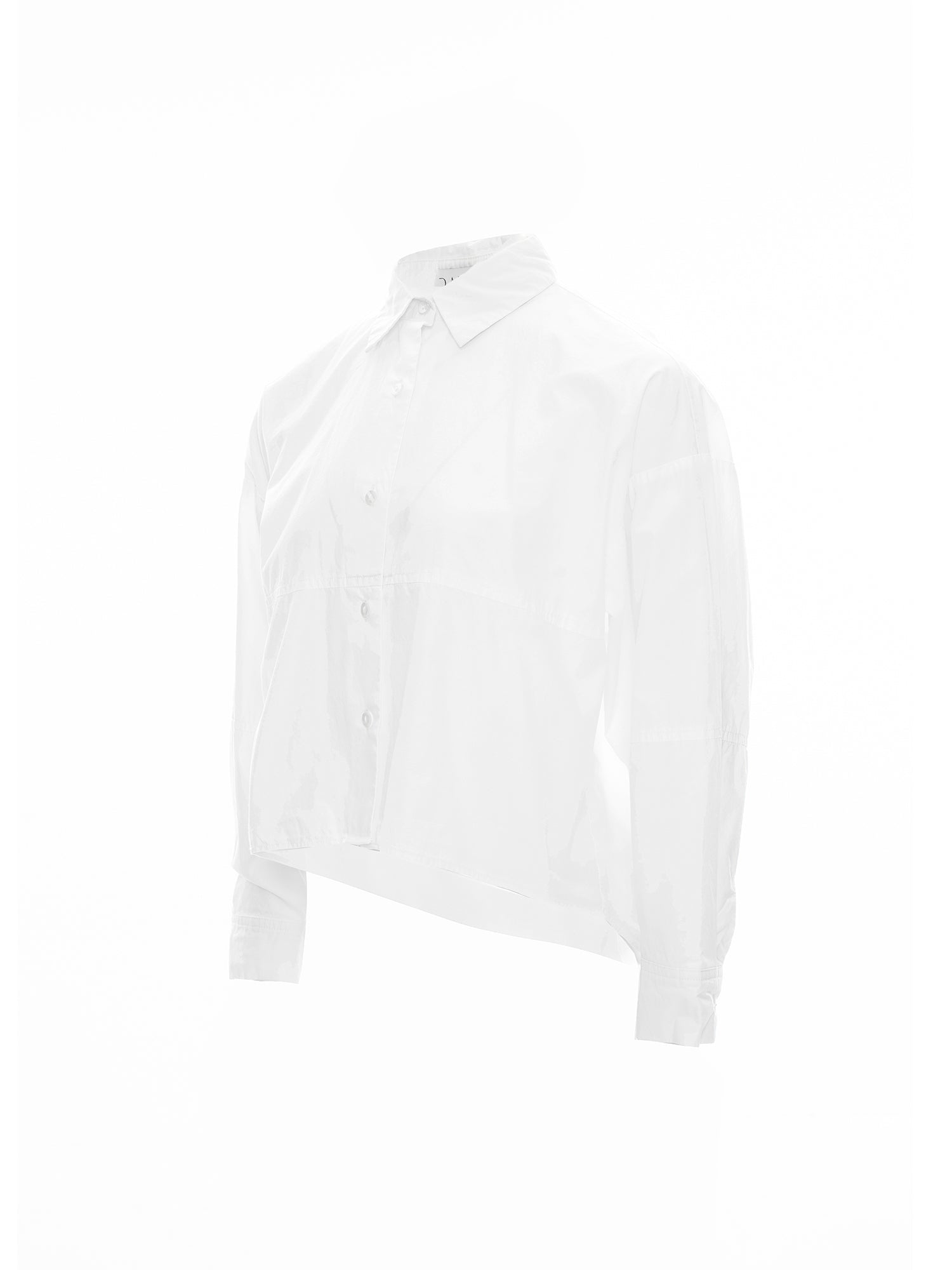 Seam-Detail Boxy Button-Up Blouse