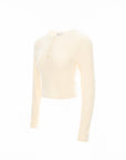 Ribbed Henley Knit Top