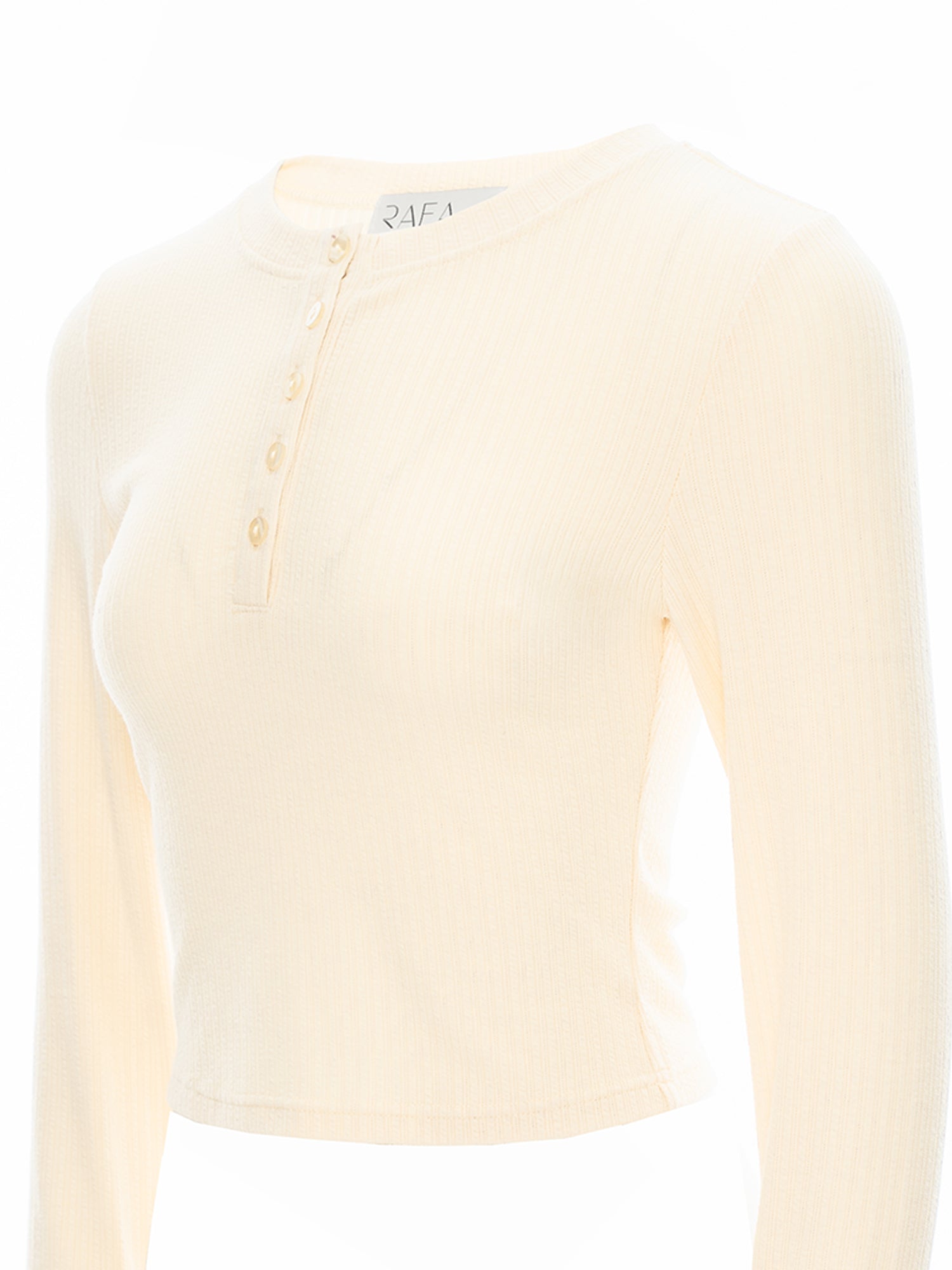 Ribbed Henley Knit Top