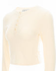 Ribbed Henley Knit Top
