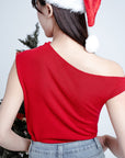 One-Shoulder Draped Top