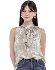 High-Neck Sleeveless Blouse