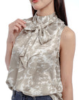 High-Neck Sleeveless Blouse