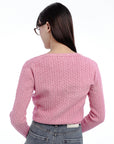 Cable Yarn Knit Button Cardigan