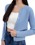 Cable Yarn Knit Button Cardigan
