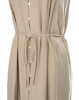 Pintuck Sleeveless Midi Dress