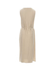 Pintuck Sleeveless Midi Dress