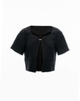 Cropped Sweetheart-Neck Outer