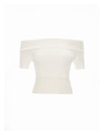 Off-Shoulder Ribbed Knit Top