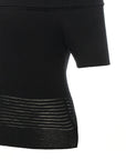 Off-Shoulder Ribbed Knit Top