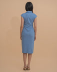 Button-Front Design Collared Midi Dress