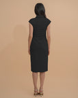 Button-Front Design Collared Midi Dress