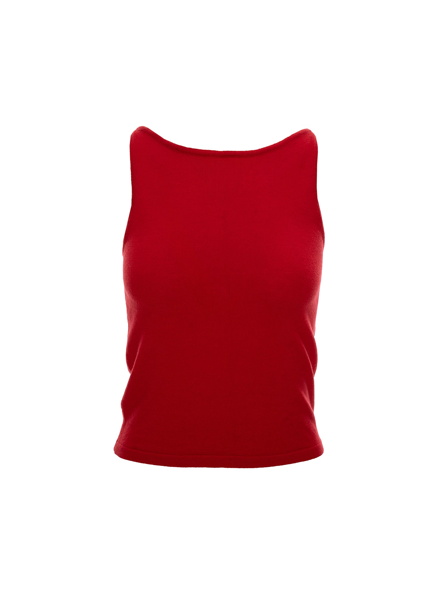 Boat-Neck Knit Tank Top