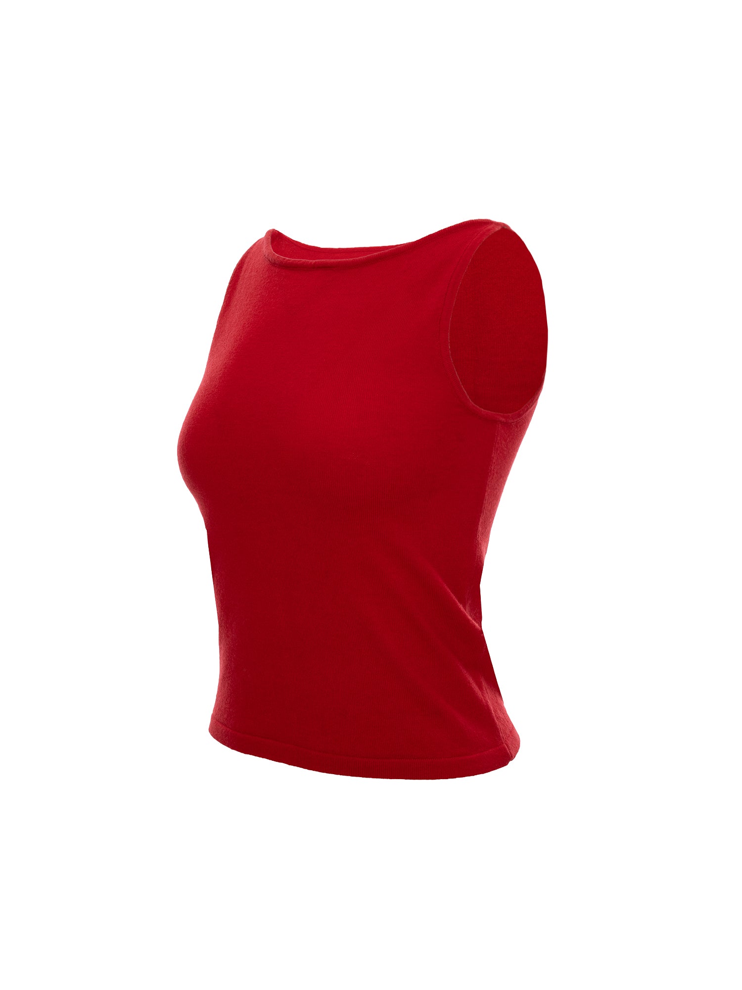Boat-Neck Knit Tank Top