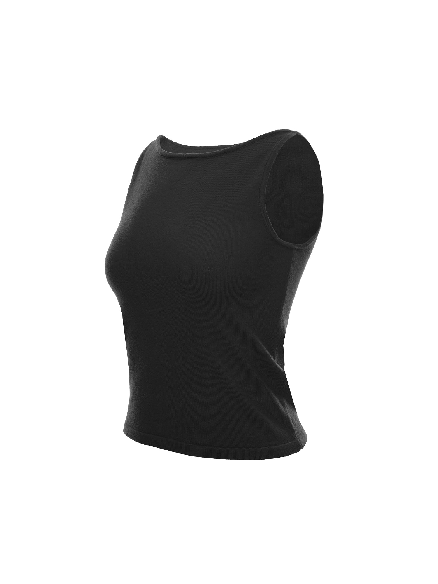 Boat-Neck Knit Tank Top