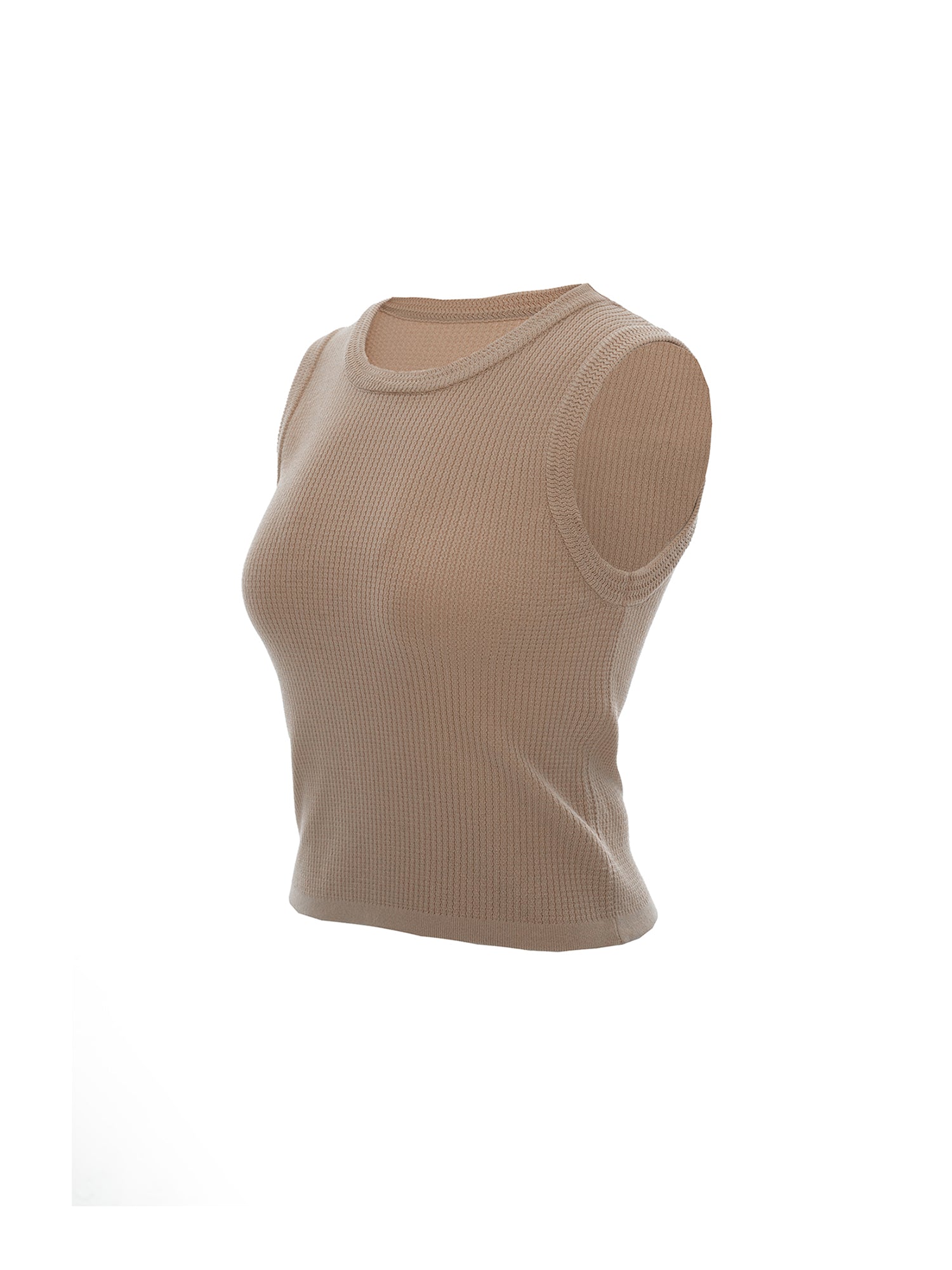 Waffle-Knit Crewneck Tank