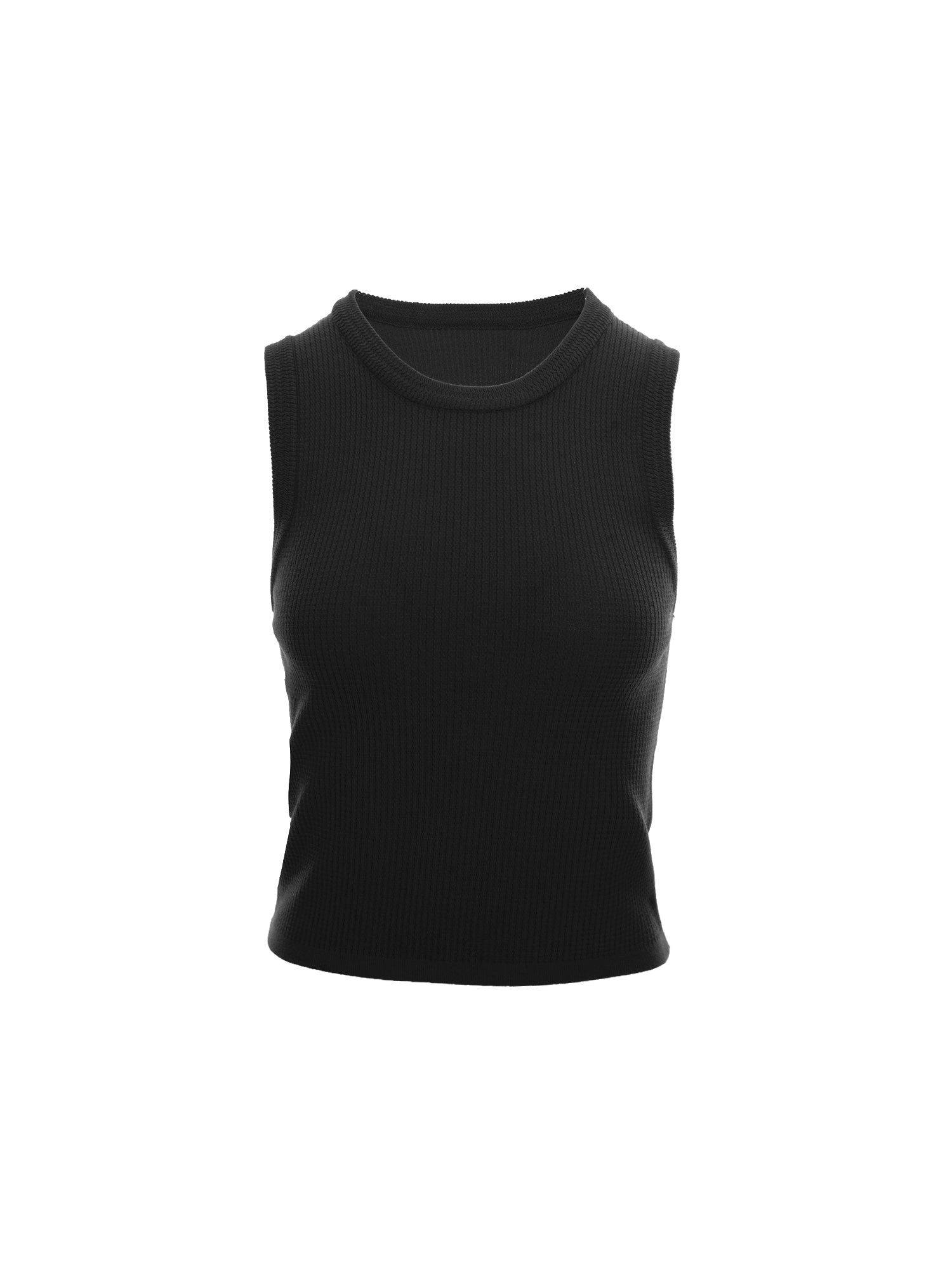 Waffle-Knit Crewneck Tank