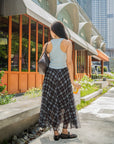 Plaid Flow Maxi Skirt