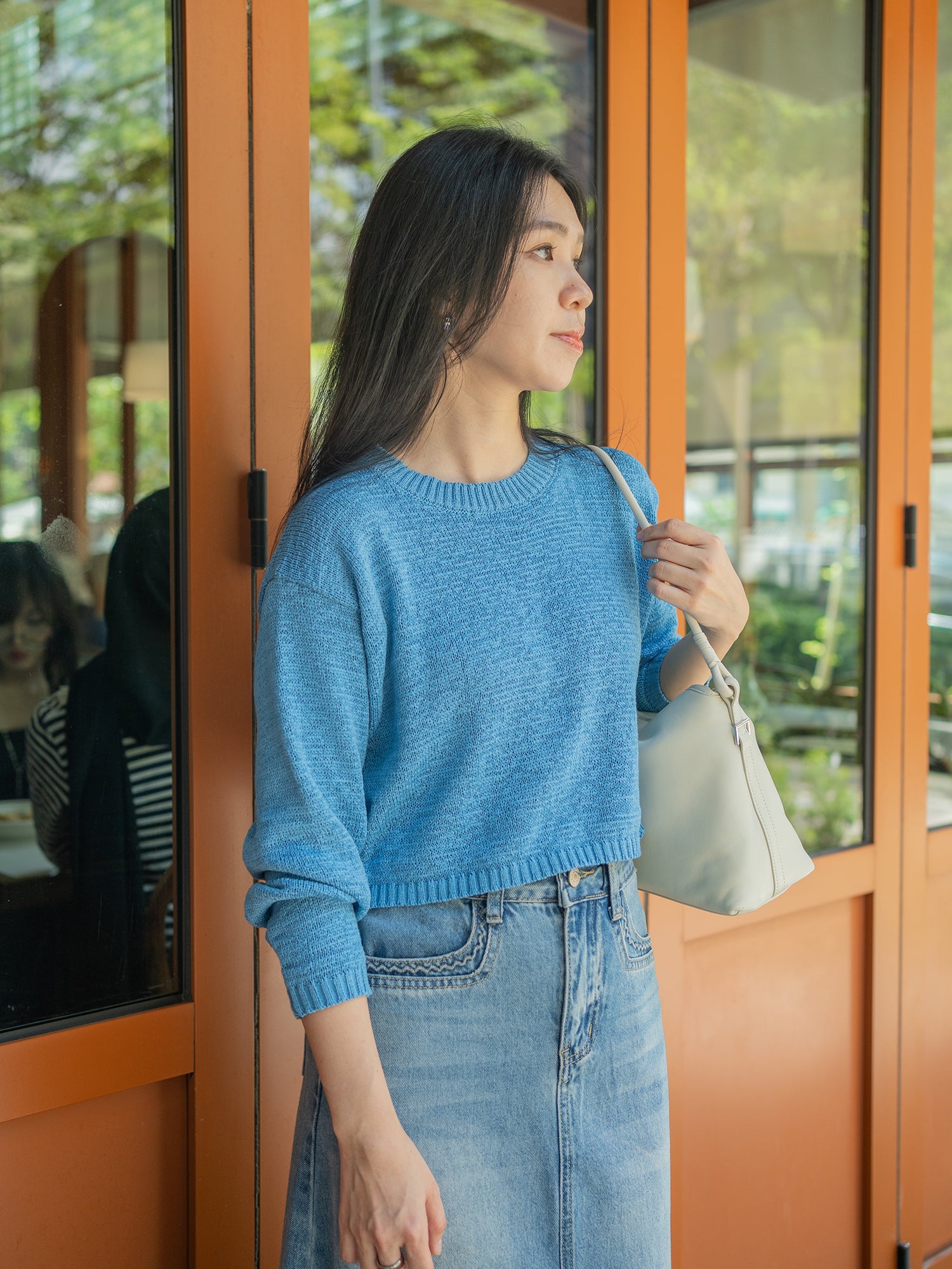 Textured Yarn Knit Cropped Top