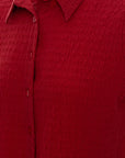 Textured Short-Sleeve Button-Up