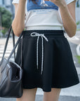 Sporty Drawstring Skirt With Inner
