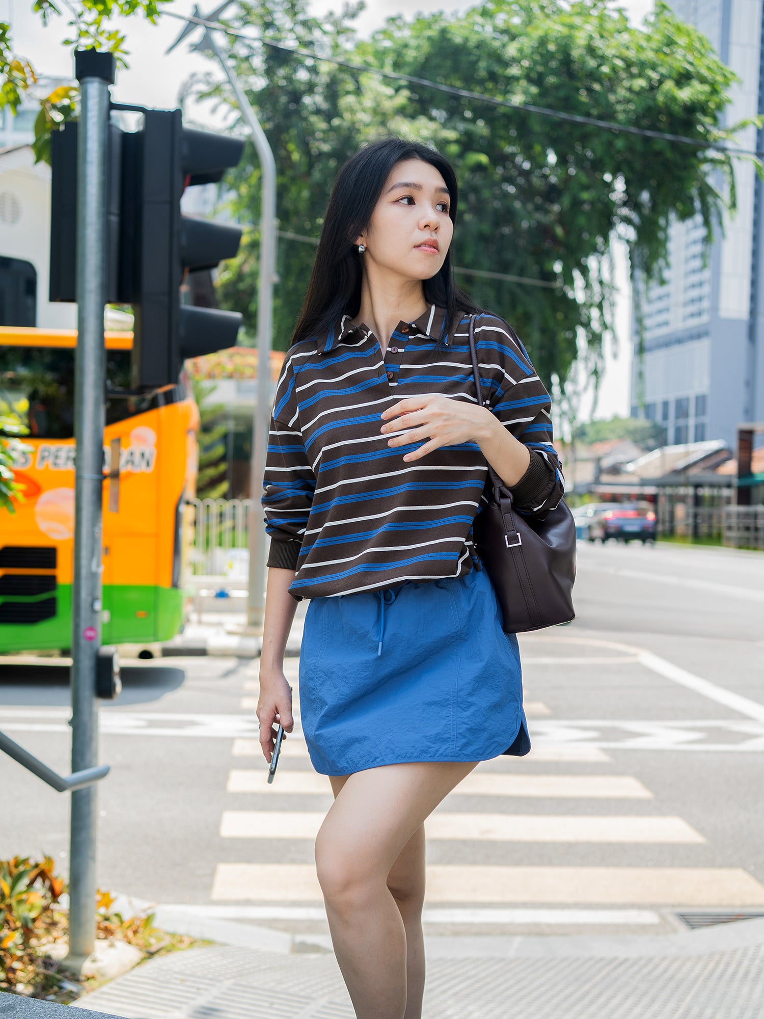 Drawstring Nylon Skirt