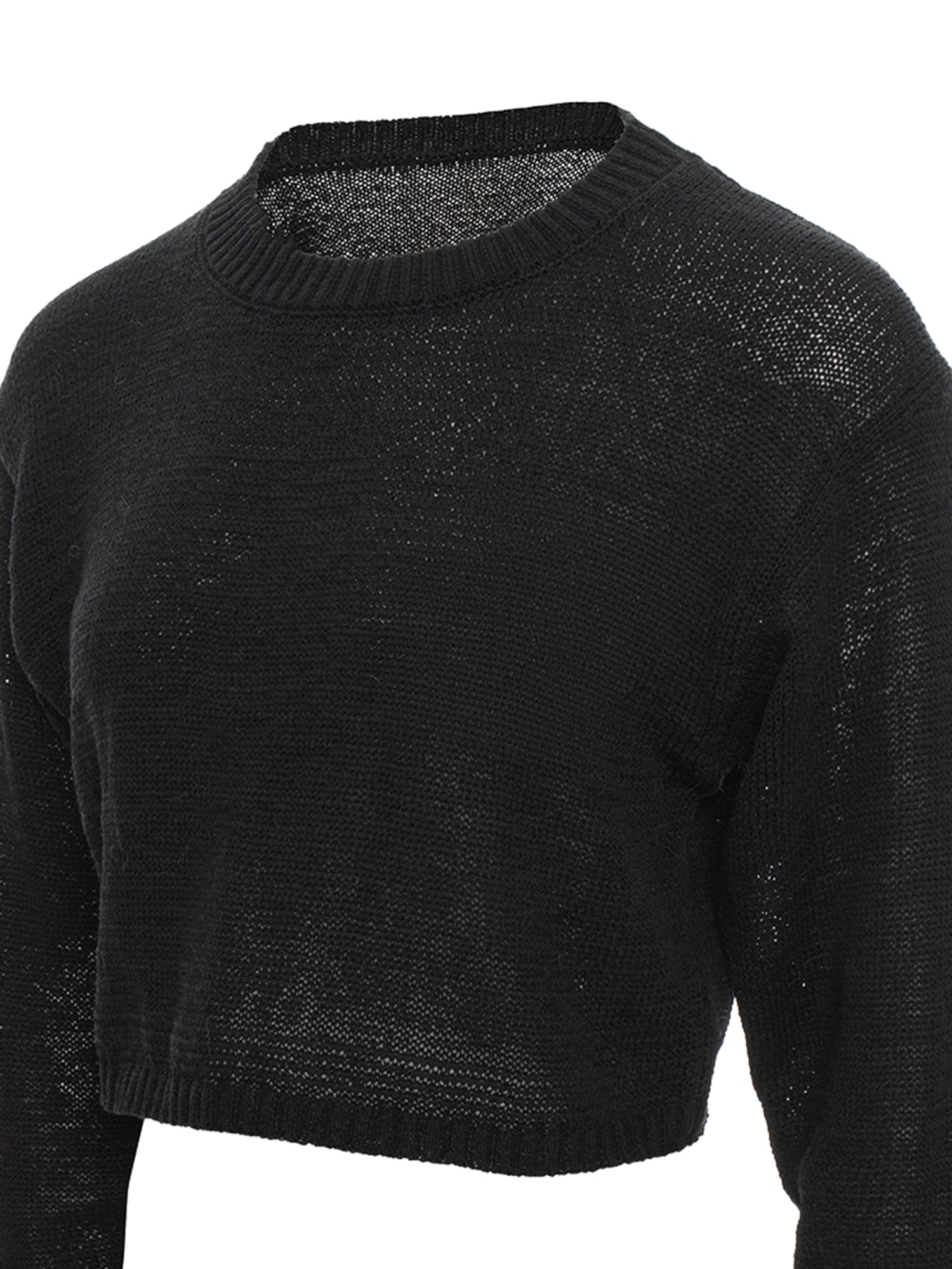 Textured Yarn Knit Cropped Top