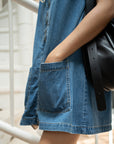 Zip-Front Denim Mini Dress