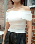 Off-Shoulder Ribbed Knit Top