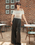 Pinstripe Wide Leg Pants