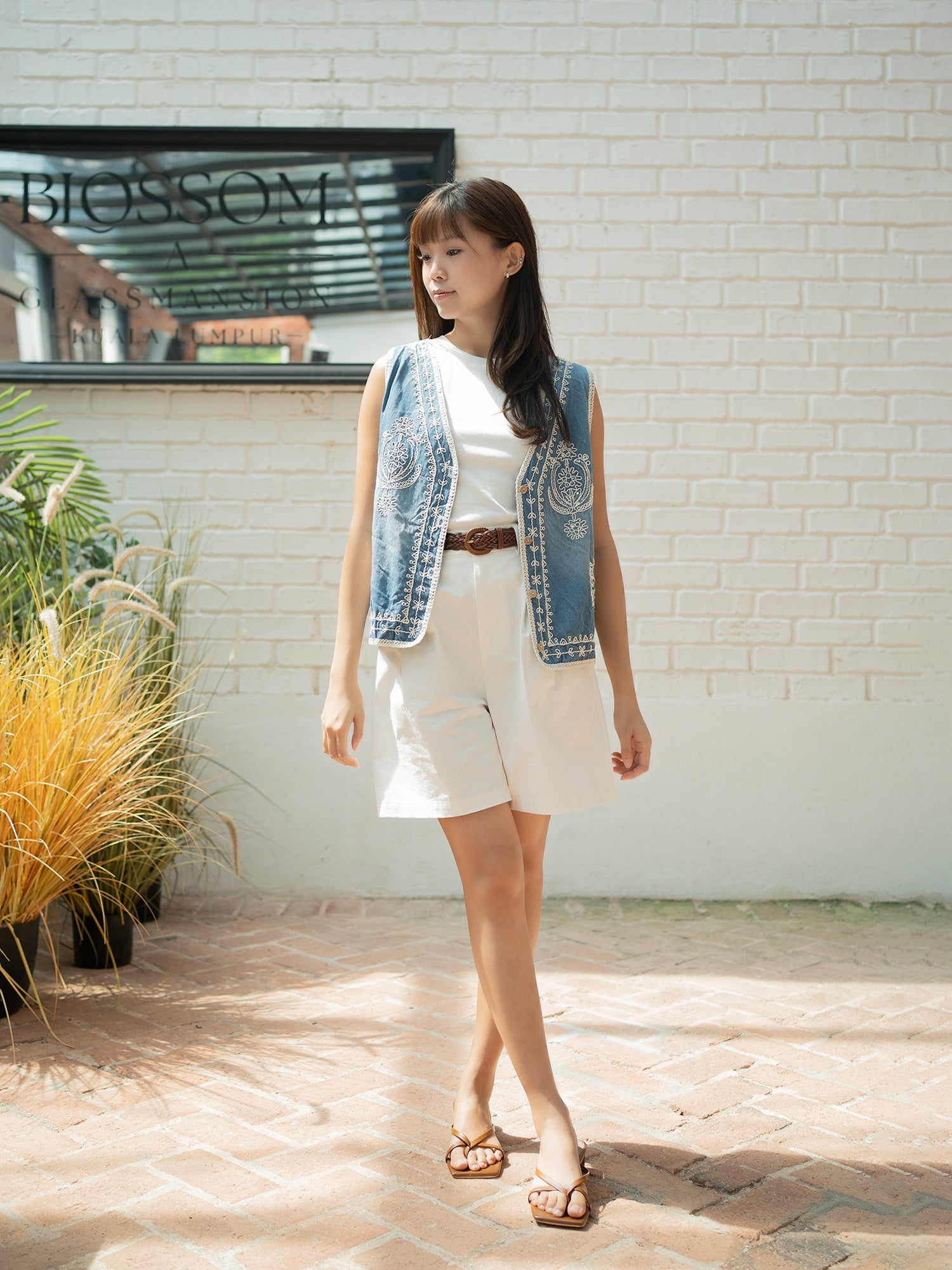 Embroidered Boho Denim Vest