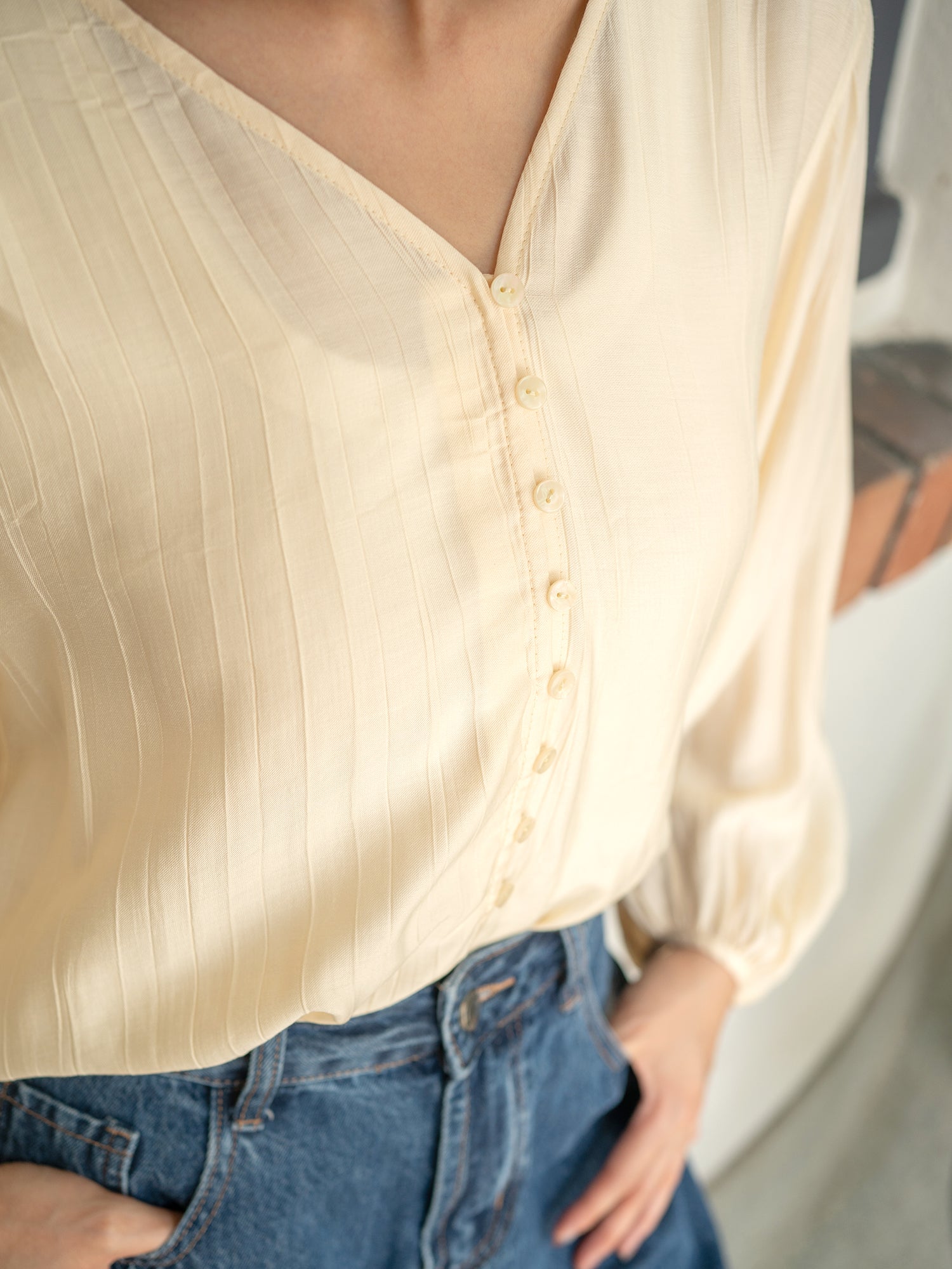 Sheer Button Blouse