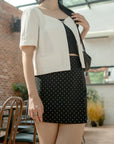 Cropped Sweetheart-Neck Outer