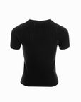 Yarn Knit Short-Sleeve Top