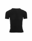 Yarn Knit Short-Sleeve Top
