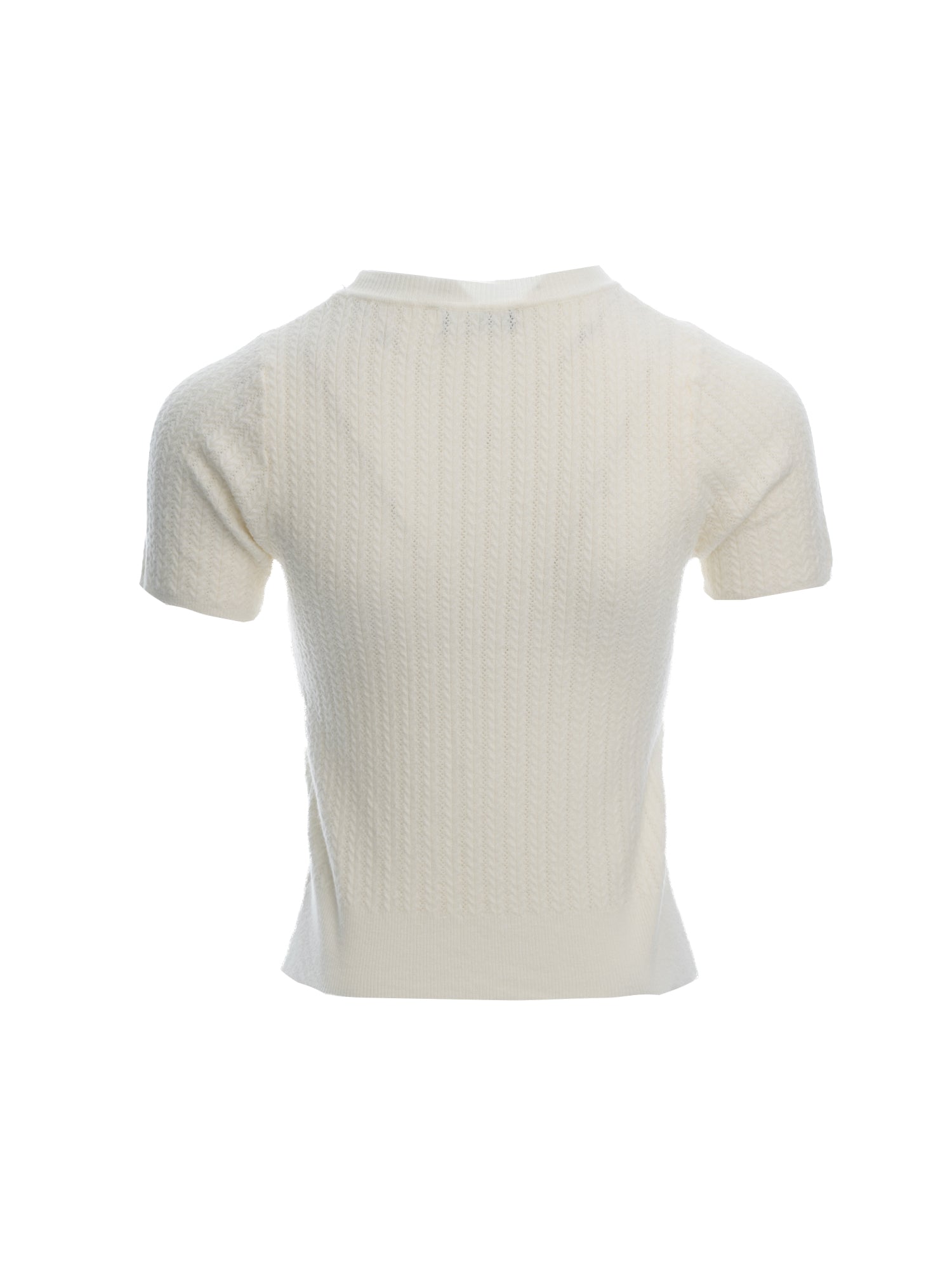 Yarn Knit Short-Sleeve Top