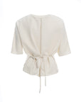 Casual Tie-Waist Blouse