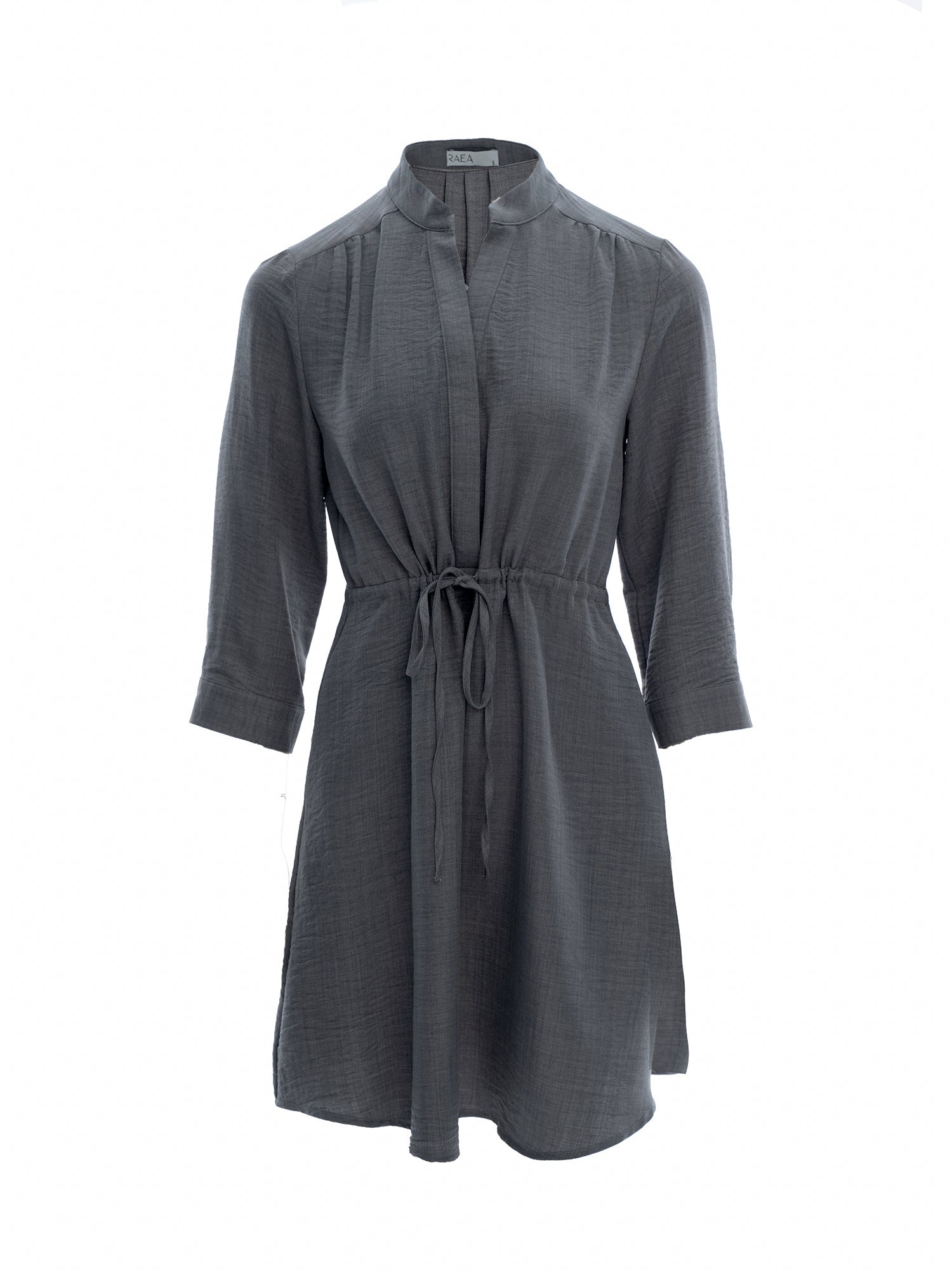 Quarter Sleeve Drawstring Dress