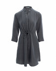 Quarter Sleeve Drawstring Dress